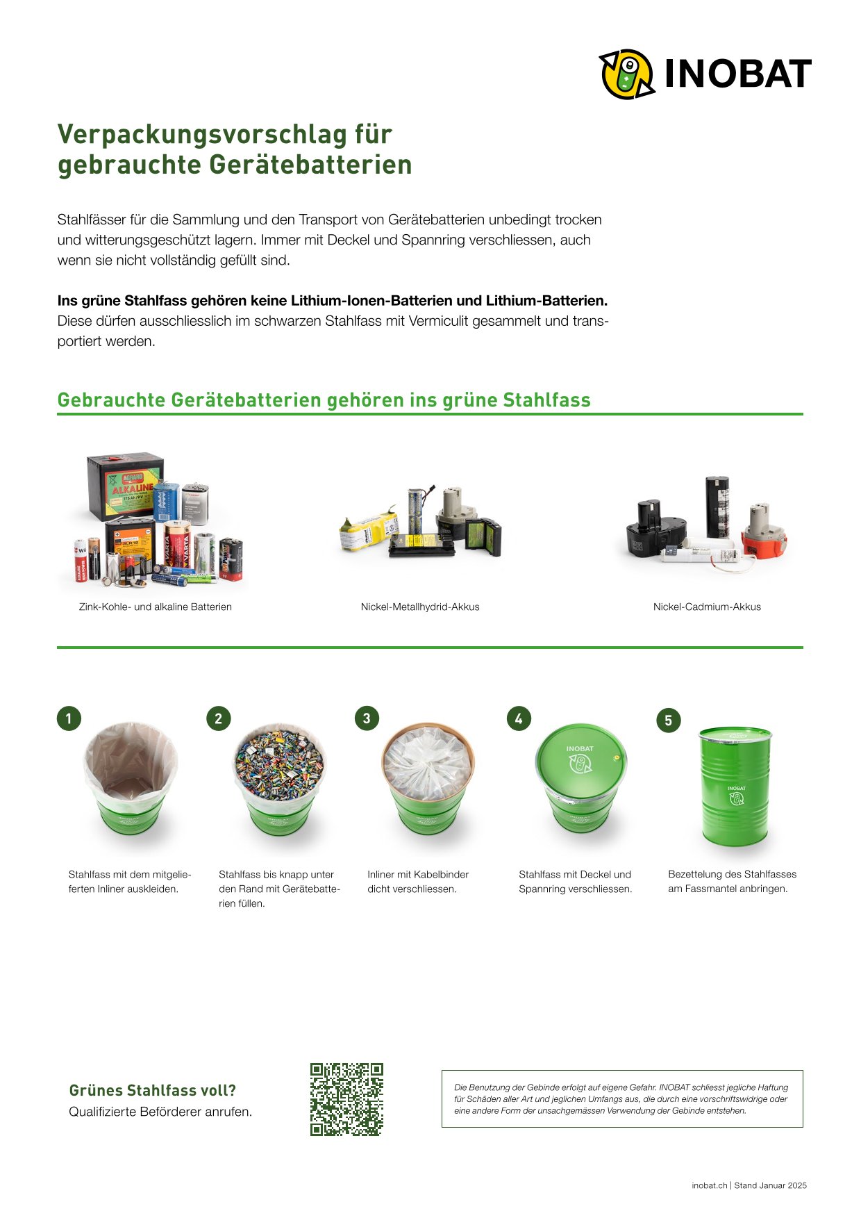 Informationen für Sammelstellen